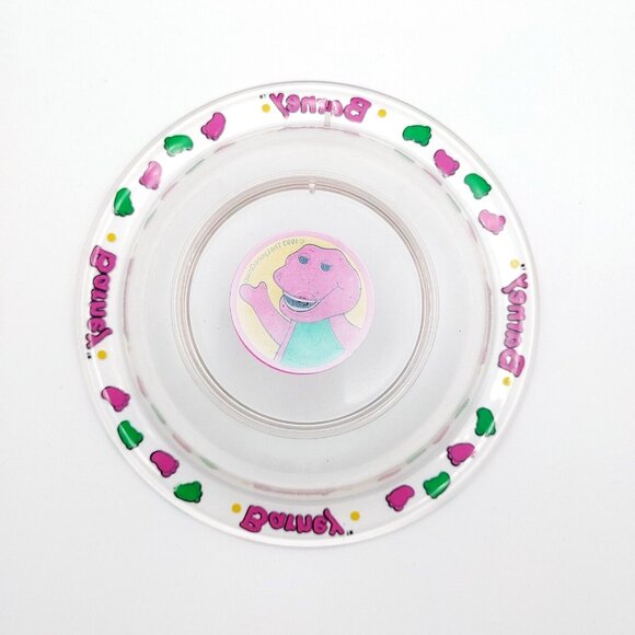 Vintage 1993 The Lyons Group Barney 7" Clear Bowl - Picture 2 of 2